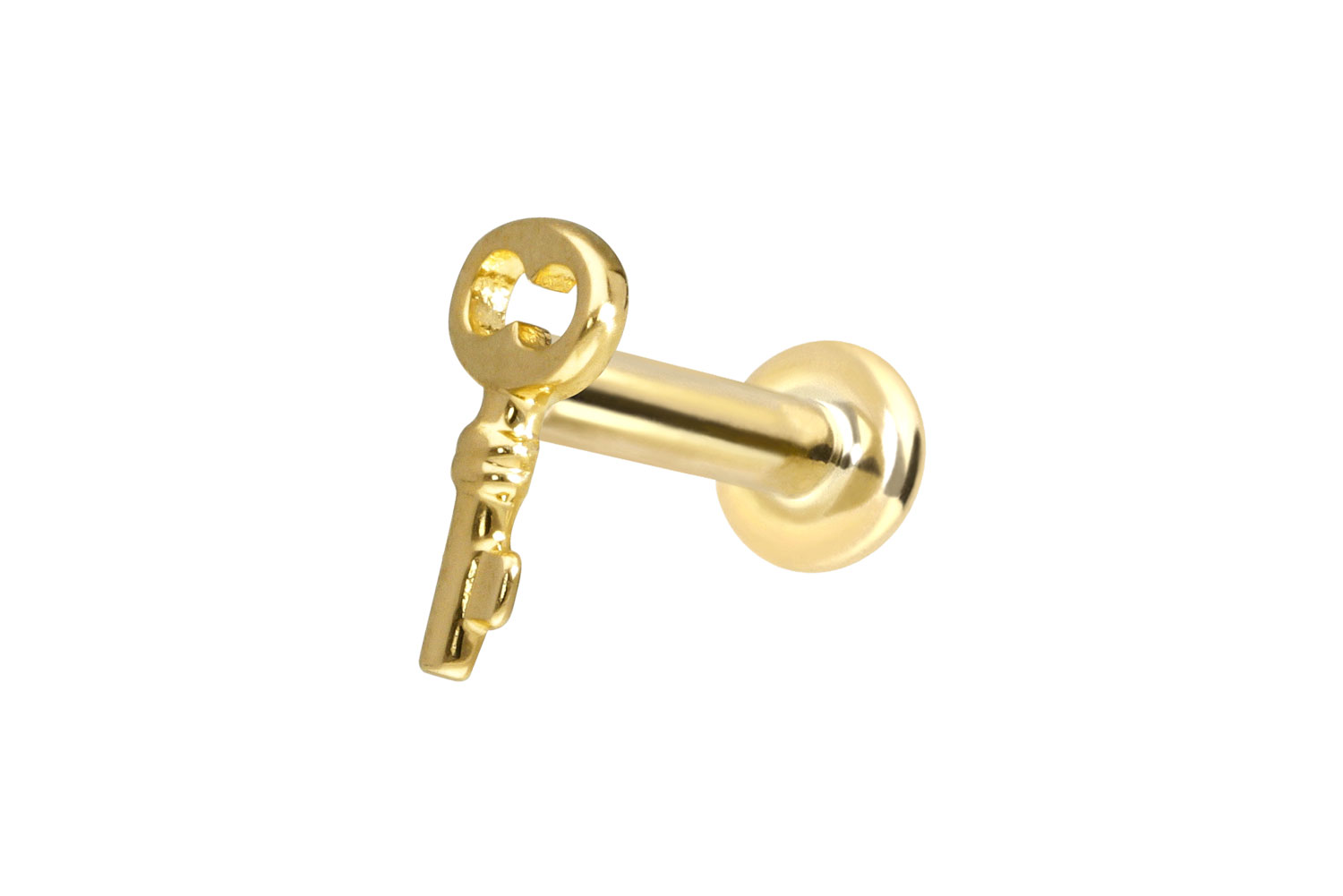 14 Karat Gold Labret Piercing mit Push Fit SCHLÜSSEL